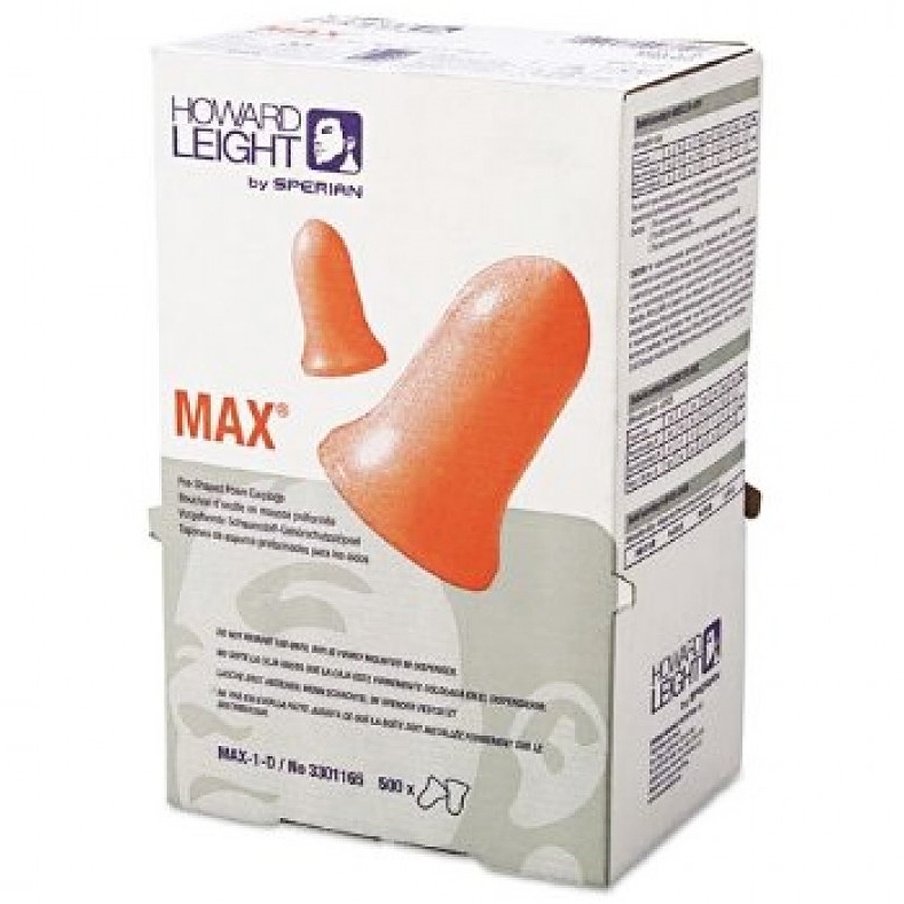 Howard Leight MAX® MAX-1-D 26dB CL5 Uncorded Earplugs Dispenser Source 500  Refill (Pk 500pr