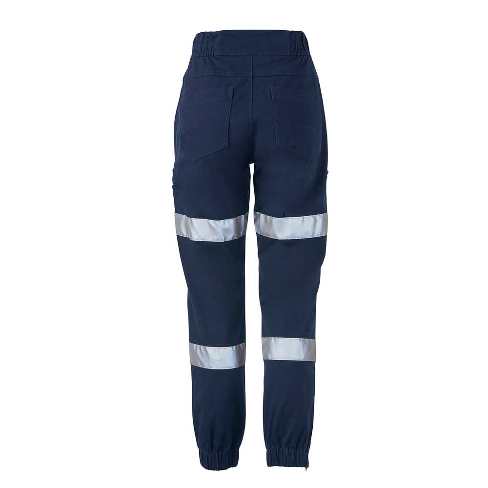 Women's Taped Mid Rise Stretch Cotton Pants - Navy