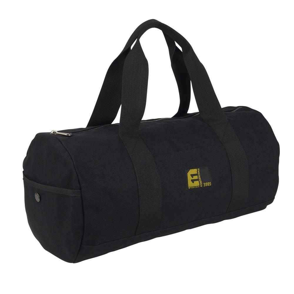 black canvas duffle bag