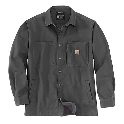 Carhartt Rugged Flex® Relaxed Fit Canvas Fleece-Lined Snap-Front Shirt