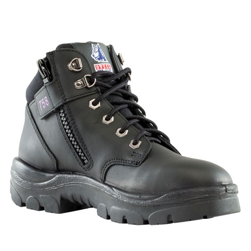women's black steel toe work boots