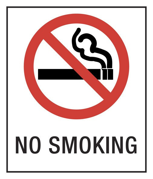 Prohibition Sign No Smoking Sheet of 10 Sticker 90x55 402SSA