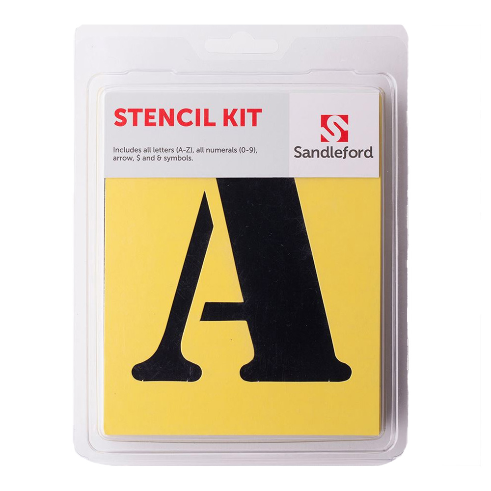 Sandleford 150mm 0-9 A-Z & $ Arrow Stencil Kit