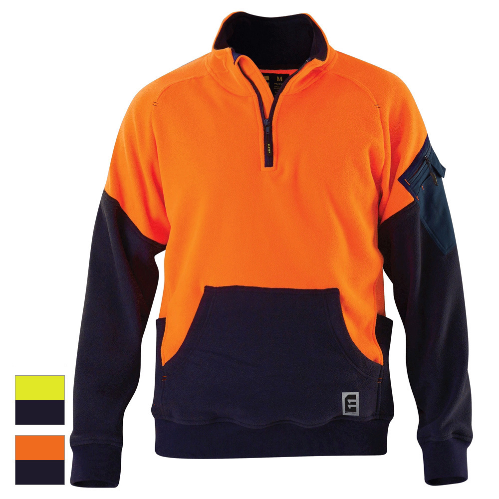 ELEVEN Workwear Qtr Zip Hi-Vis Polar Fleece Spliced Jumper